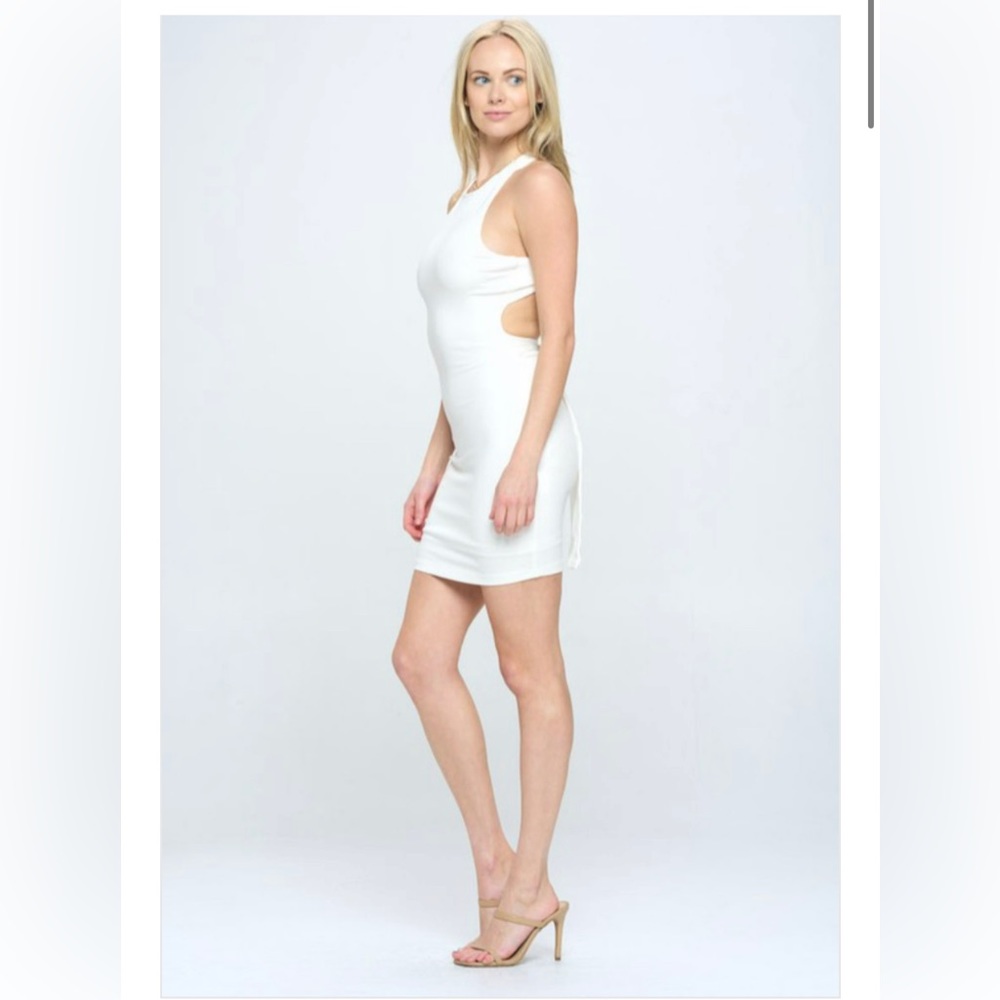 White cross back short dress!